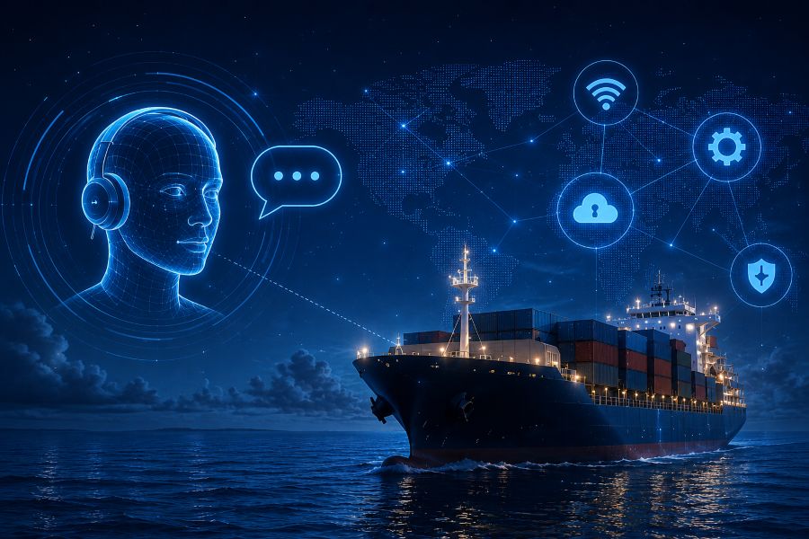 AI-assisted remote vessel IT support and troubleshooting system
